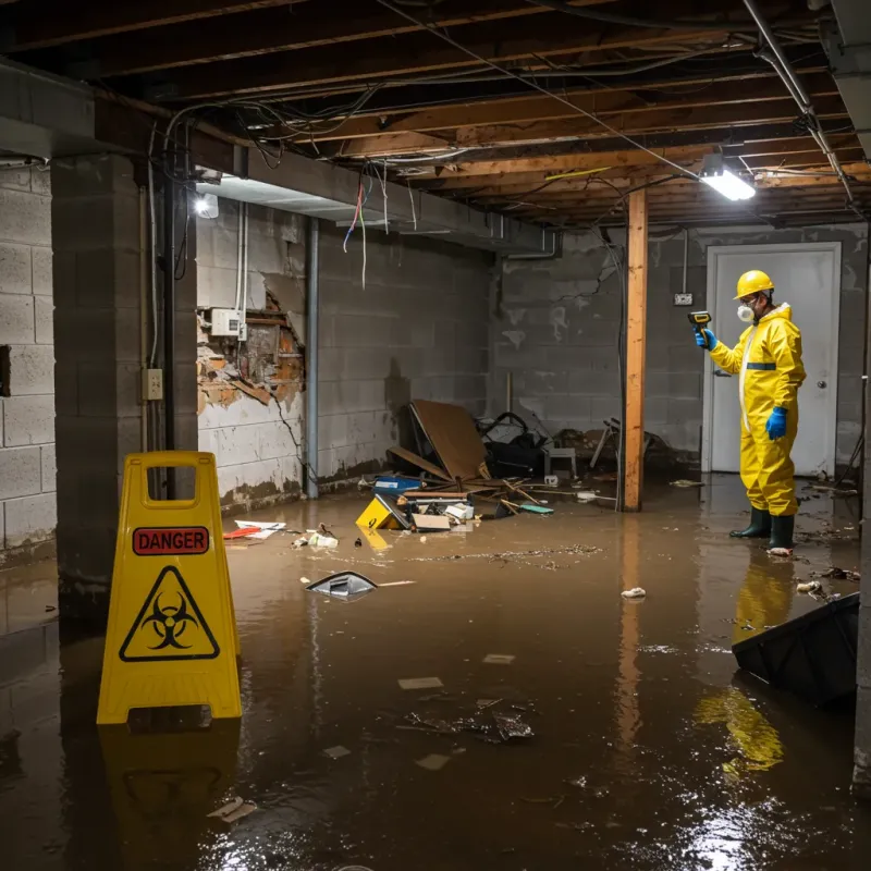 Flooded Basement Electrical Hazard in Crossett, AR Property