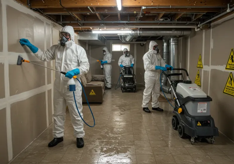 Basement Moisture Removal and Structural Drying process in Crossett, AR